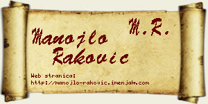 Manojlo Raković vizit kartica